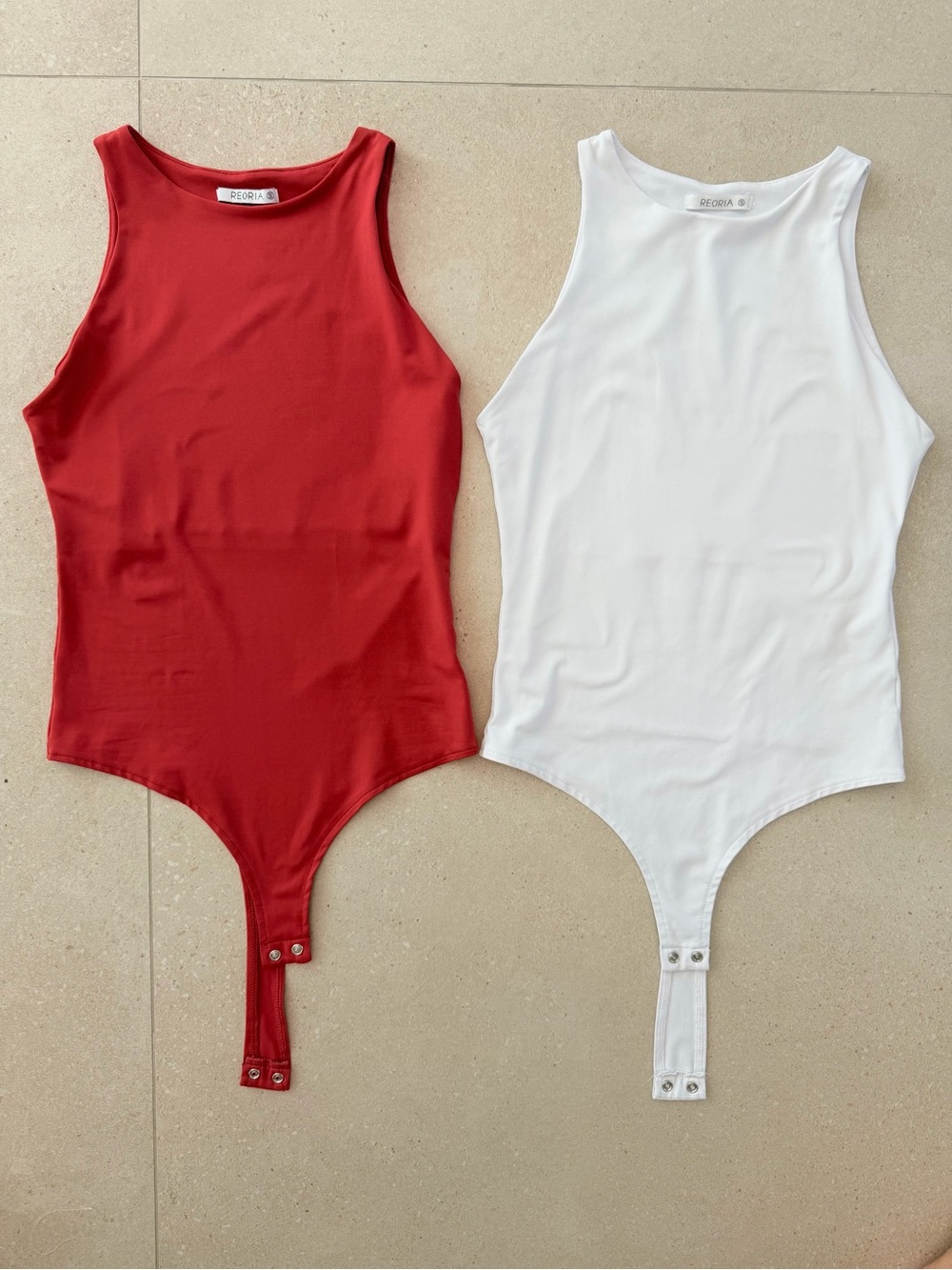 Reoria Orange Red & White One-Piece Bodysuits - Snap Closure